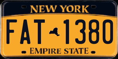 NY license plate FAT1380