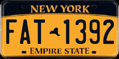 NY license plate FAT1392