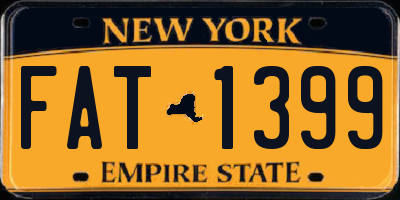 NY license plate FAT1399