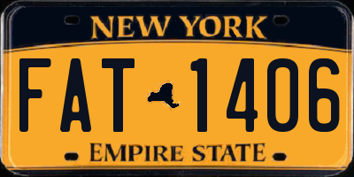NY license plate FAT1406
