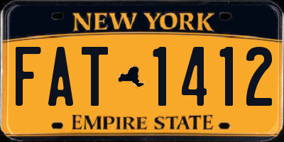 NY license plate FAT1412