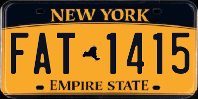 NY license plate FAT1415