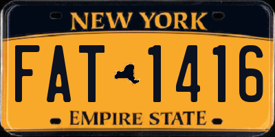 NY license plate FAT1416