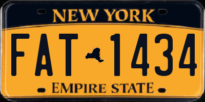 NY license plate FAT1434