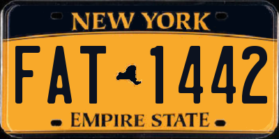 NY license plate FAT1442