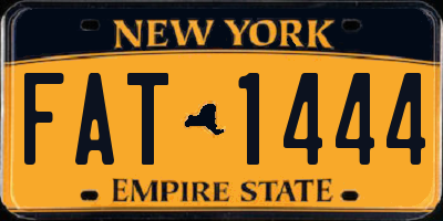 NY license plate FAT1444