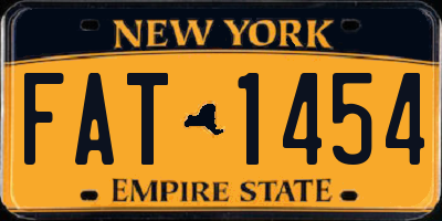 NY license plate FAT1454
