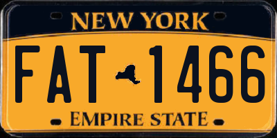 NY license plate FAT1466