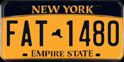 NY license plate FAT1480