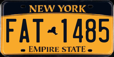 NY license plate FAT1485