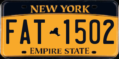 NY license plate FAT1502