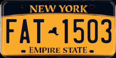 NY license plate FAT1503