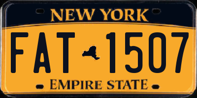 NY license plate FAT1507