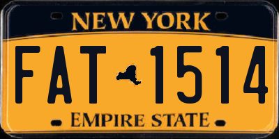 NY license plate FAT1514