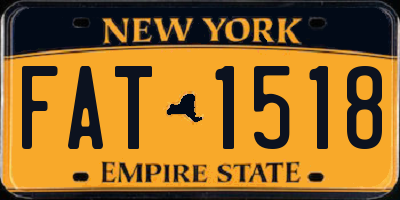 NY license plate FAT1518