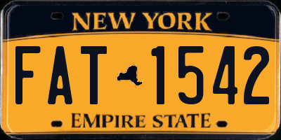 NY license plate FAT1542