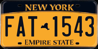 NY license plate FAT1543