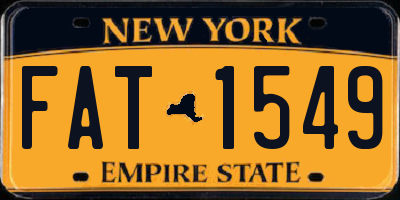 NY license plate FAT1549