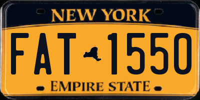 NY license plate FAT1550