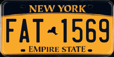 NY license plate FAT1569
