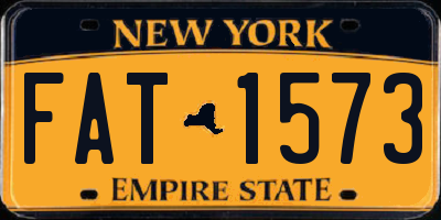 NY license plate FAT1573