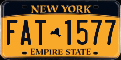NY license plate FAT1577
