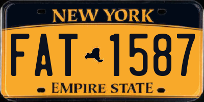 NY license plate FAT1587