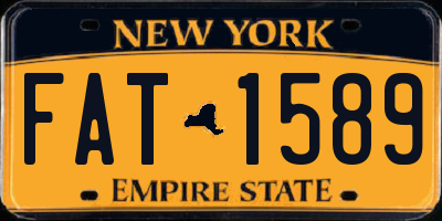 NY license plate FAT1589