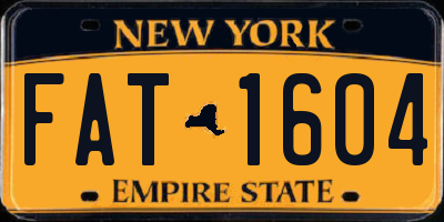 NY license plate FAT1604
