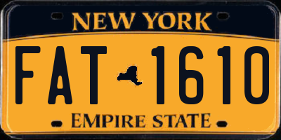 NY license plate FAT1610