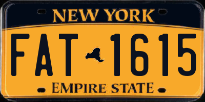 NY license plate FAT1615