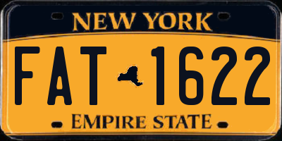 NY license plate FAT1622
