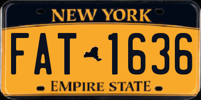 NY license plate FAT1636