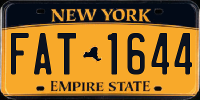 NY license plate FAT1644