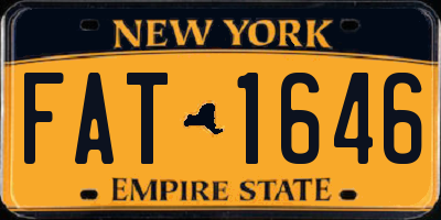 NY license plate FAT1646