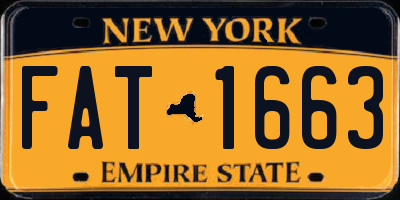 NY license plate FAT1663