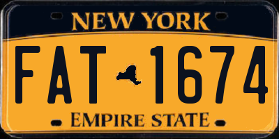NY license plate FAT1674