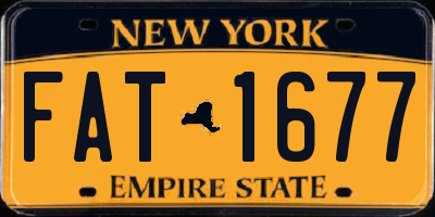 NY license plate FAT1677