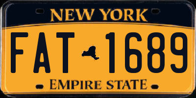 NY license plate FAT1689