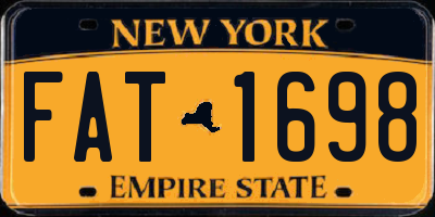 NY license plate FAT1698