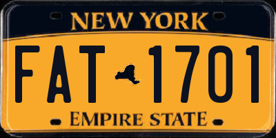 NY license plate FAT1701