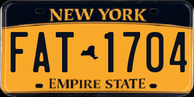NY license plate FAT1704