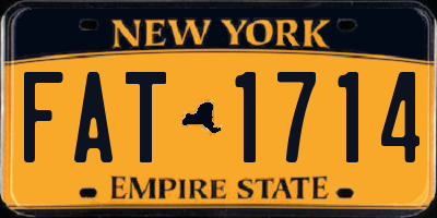 NY license plate FAT1714