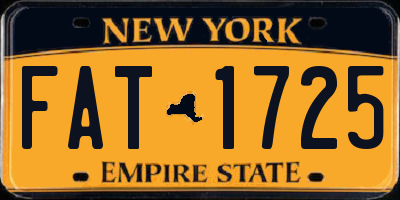 NY license plate FAT1725