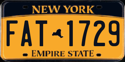 NY license plate FAT1729