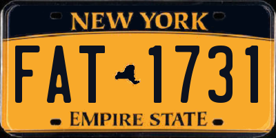 NY license plate FAT1731