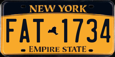 NY license plate FAT1734