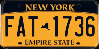 NY license plate FAT1736