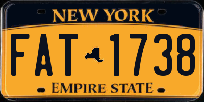 NY license plate FAT1738