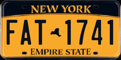 NY license plate FAT1741
